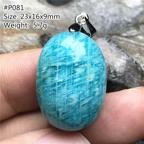 Top Natural Amazonite Crystal Pendant Jewelry For Woman Lady Man Lucky Wealth Silver 23x16x9mm Beads Mozambique Oval Stone AAAAA