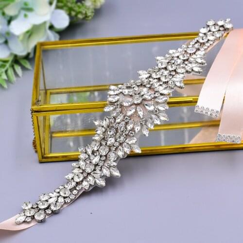 S319-S Fashion New Rhinestone Waistband Bridal Wedding Dress Accessories Bride Belts Girl Birthday Prom Evening Dresses Belt