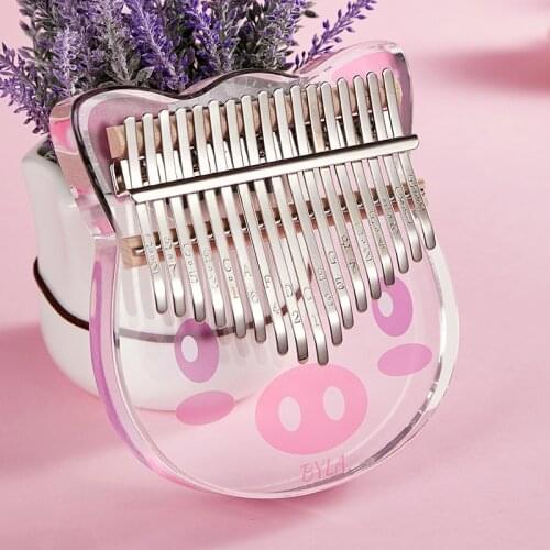Kalimba Transparent Acrylic Finger Piano Crystal 17/21 Key Thumb Piano Musical Instrument for Beginner with Case Christmas Gifts