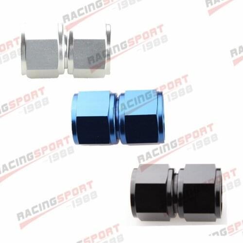 Straight 4AN AN4 Female To Female Swivel Flare Union Adapter Fitting blue/black/SILVER