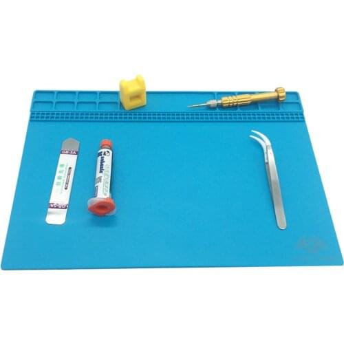 AAA 35x25cm Repair Station Heat Insulation Silicone Pad Heat Gun BGA Soldering Maintenance Platform Desk Mat