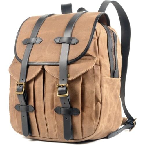 Retro Waxed Canvas Helmet Bag Motorcycle Bike Backpack Fashion Batik Backpack Waterproof Outdoor Laptop School Bag