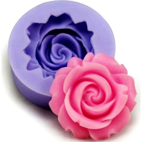 Rose Silicone Cake Mold 3D Flower Fondant Mold Cupcake Jelly Candy Chocolate Decoration Baking Tool Moulds