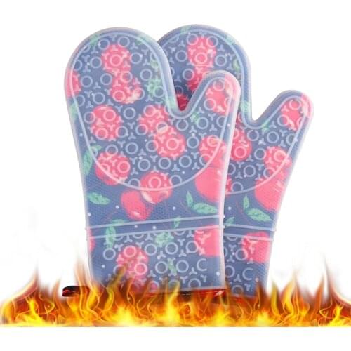 High Temperature Insulation Barbecue Microwave Oven Mitts Anti-scalding Baking Gloves Thick Non-Slip BBQ Glove For Unisex 1pcs