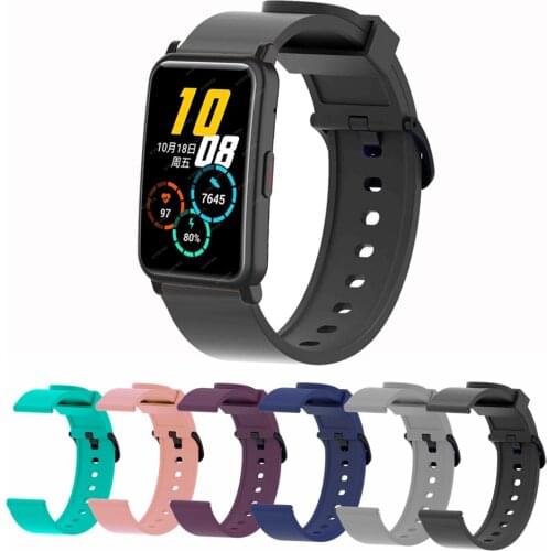 SIlicone Strap For Huawei HONOR Watch ES Smartwatch Wrist Band Bracelet Replace Watchband For Honor ES Black Correa