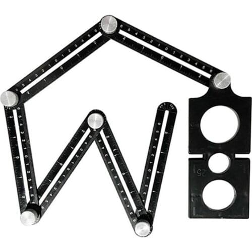 6-fold Ruler Finder Measuring Ruler Square Ruler Woodworking Tool Drill Guide Ruler Measuring Tool Locator Drill Guide Tile Hole