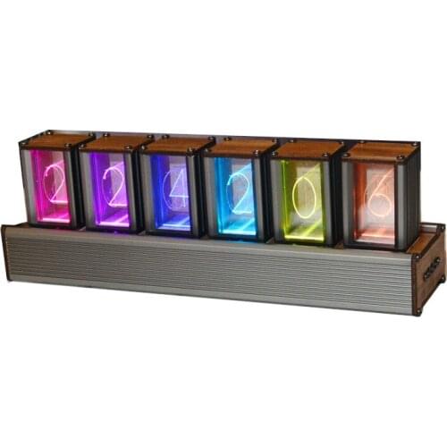 LED RGB Fig Light Tube Clock Diy Kit Desktop Creative Pendulum Simple Alarm Clock