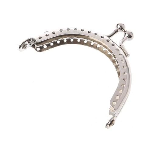THINKTHENDO 1PC 6.5cm Metal Frame Kiss Clasp Arch For Clutch Coin Purse Handbag Silver Tone 2017 Fashion DIY Sew Bag New Handle