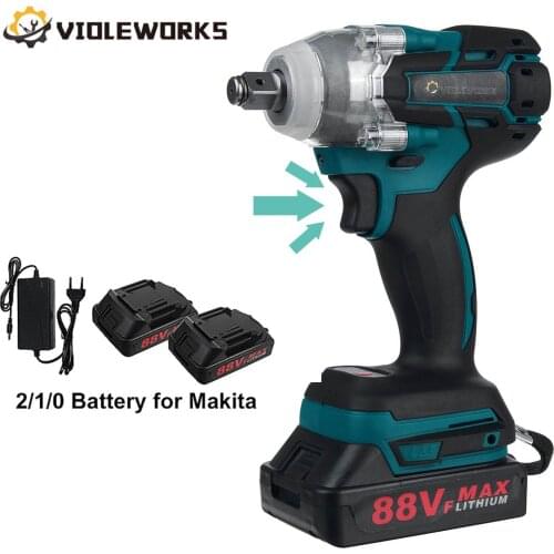 680N.M Brushless Electric Impact Wrench 1/2 Sokect Cordless Wrench Screwdriver Power Tools Rechargeable for Makita Battery