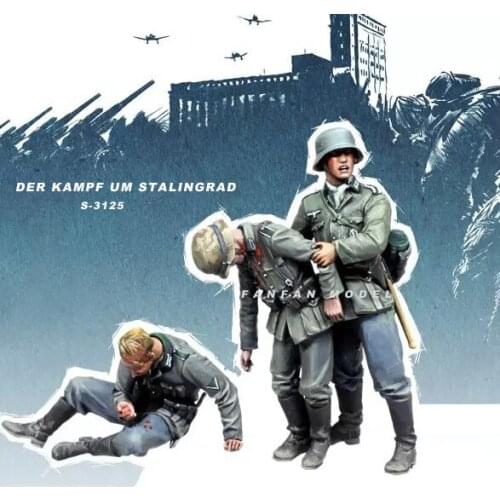1/35 Resin Soldier Wounded Figure Kits Model Colorless and self-assembled (3 piece) S-3125