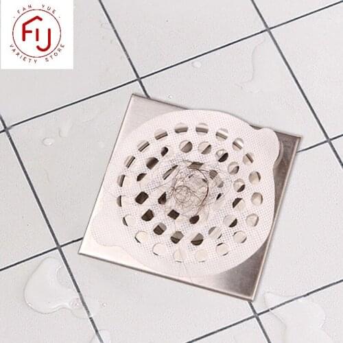 15/12Pcs Disposable Bathroom Sewer Outfall Sink Drain Hair Stopper Filter Catcher Sticker Kitchen Supplies AntiBlocking Strainer