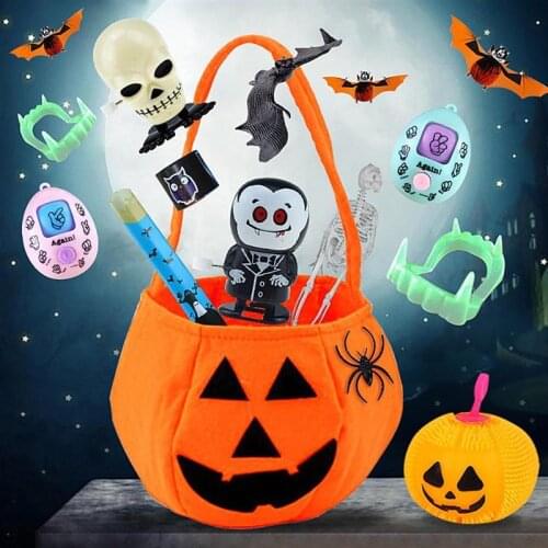 16PCS Children Halloween Toy Novelty Skeleton Zombie Pumpkin Walking Jump Funny Toys Christmas Halloween Party Gifts For Kid