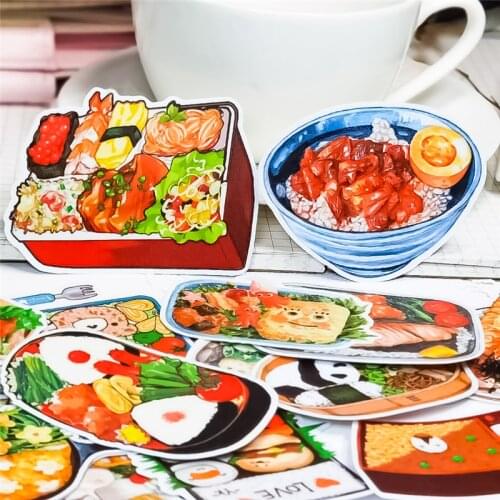 18PCS Cute Japanese bento Stickers mobile phone stickers Stationery Stickers Children Gift book Decorative DIY Stationery