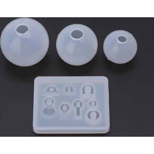 4 Pcs/set Spherical Crystal Epoxy Silicone Mold DIY Handmade Jewelry Pendant Resin Molds Making Crafts Tool Set