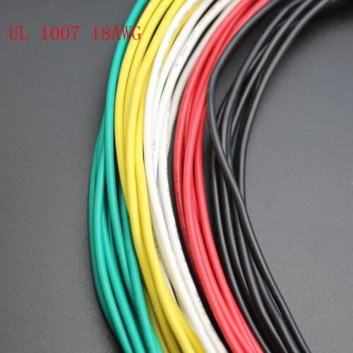 5meters Electronic wire UL 1007 18AWG diameter 2.1mm cable