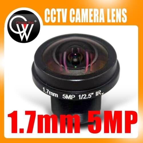 5pcs/lot New 1.7mm lens 5MP 1/2.5" IR CCTV IR Camera lens 195 degree FPV camera HD lens For HD CCTV CAMERA