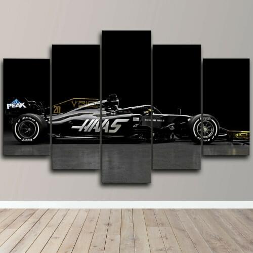 No Framed Canvas 5Pcs F1 Formula Black Super Car Wall Art Posters Pictures Paintings Home Decor Living Room Decoration