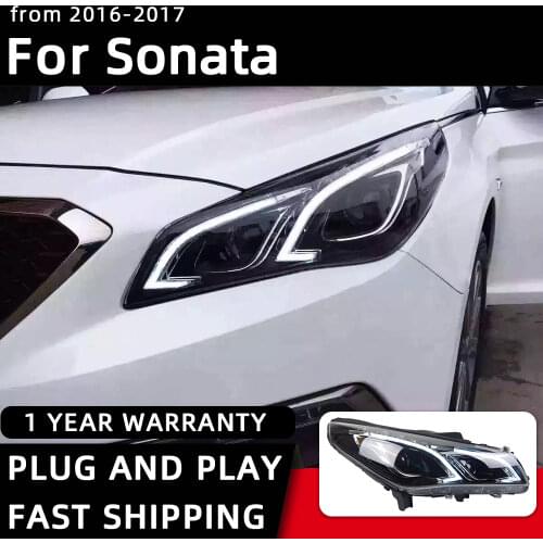 Car Styling Headlights for Hyundai Sonata9 Sonata 9 MK9 LED Headlight 2015-2018 Head Lamp DRL Signal Projector Lens Automotive