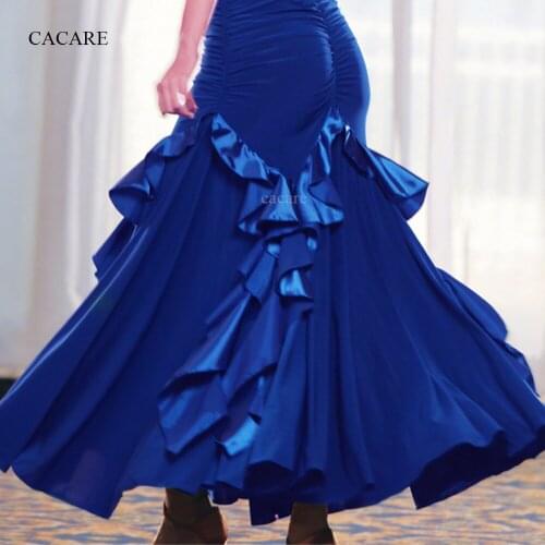 Ballroom Dance Skirt 2018 Ballroom Waltz Dresses Tango Dance Flamenco Competition Dresses D0978 Big Hem 5 Colors with Ruffles