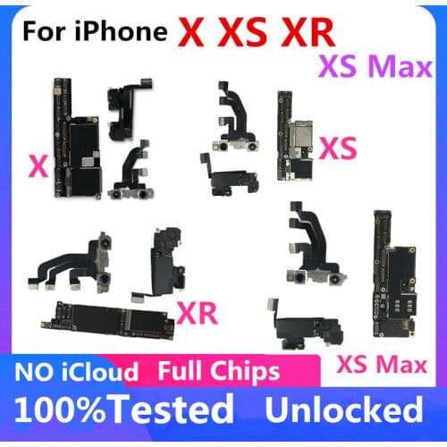 100% Unlocked Motherboard For iPhone X Without / No Face ID motherboard 64gb 256gb with full chips support ios update full teste