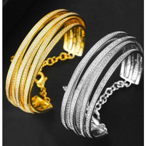 GODKI Brand New Famous Design Gorgeous Trendy Luxury Jewelry For Women Wedding AAA Cubic Zircon Dubai Bracelet Party Bangle