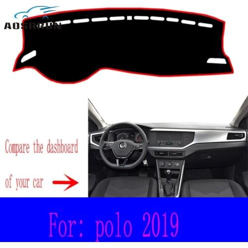 For VW VOLKSWAGEN POLO 2019 Car Dashboard Covers Mat Avoid Light Pad Sun Shade Carpets Protector Car accessories