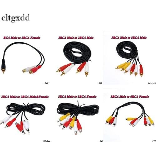 Cltgxdd RCA Male to 2 3 RCA Male/Female Plug Adapter AUX Cable DVD Audio Video AV Splitter Converter Extension Cable Wire Cord