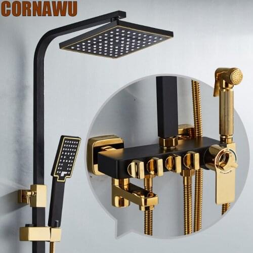 Черные душевые системы Cornawu China At AliExpress