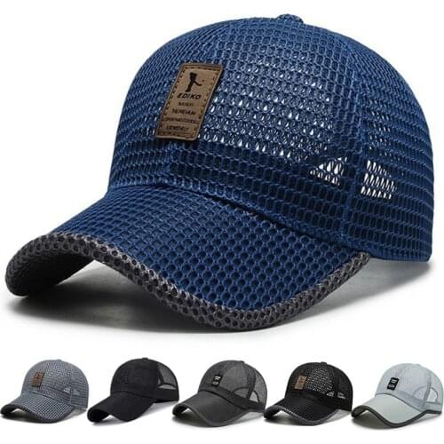 Unisex Mens Mesh Baseball Cap Breathable Summer Sport Caps Dad Hat Outdoor Casual Fishing Hats Bone Gorras Snapback Trucker Cap