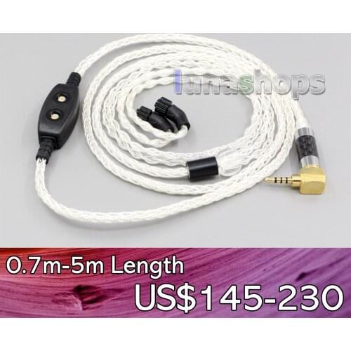 LN006404 8 Cores 99% Pure Silver Earphone Cable For AKR03 Roxxane JH Audio JH24 Layla Angie AK380 AK240