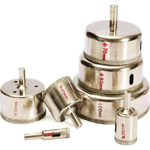 7PCS Diamond Coated Drill Bit Set 10-100mm Diamond Tools Hole Saw Use for Glass Ceramic Marble Tile Granite M25 DIY Tool