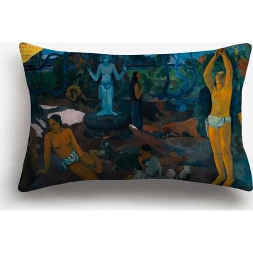 Where Do We Come From Cushion Cover Post-Impressionism Art Mythology Painting Throw Pillow Case 45X45cm 30X50cm Sofa Decoration