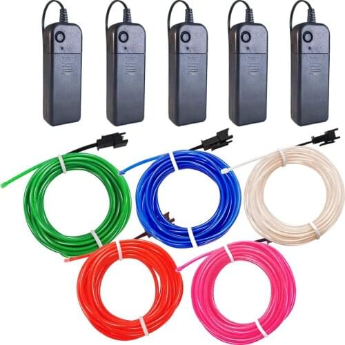 1M/3M/5M/ Led Strip Neon Light Dance Party Christmas Halloween Decor Lamp Flexible EL Wire Rope Tube Waterproof For Car