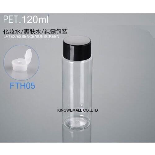 NEW 300pcs 120ML clear pet plastic bottle with screw cap , 4 ounce lotion toilet plastic Cosmetic Packaging