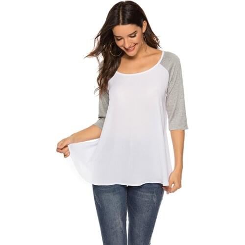 New Coming Thin Summer Casual Women T-Shirts Half Sleeve Fashion Patchwork Loose Irregular Women Clothes Summer Shirt Tops