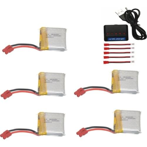 Upgraded 3.7V Battery For Syma X21 / X21w x26 RC Quadcopter Spare Parts Accessories 3.7v 800mAh Battery and Charger 5-1 Cable