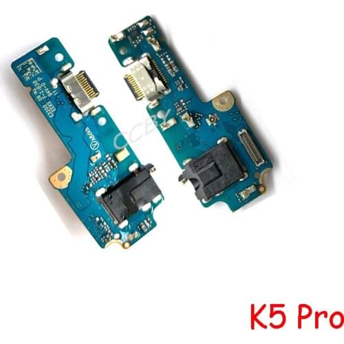 Original For Lenovo K5 Pro USB Charger Dock Port Connector Board With Headphone Jack USB Charging Port Flex Cable