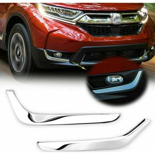 Front Fog Light Chrome Lower Cover Eyelid Trim For Honda Cr-v Crv 2017 2018 2019 Accessories