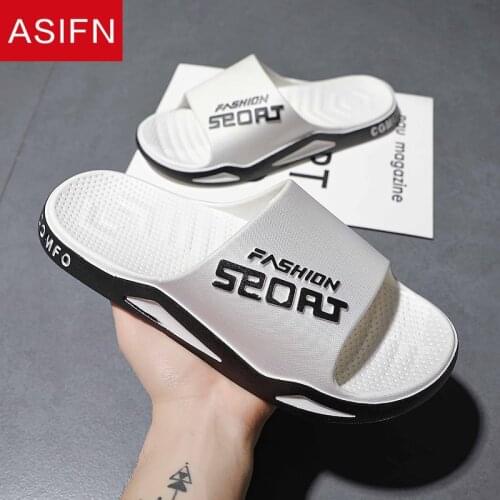 ASIFN Big Size Beach Slippers Men Shoes Summer Outdoor Fashion Letters Design Shoes Women Home Casual Shoes Sandals Flip Flops