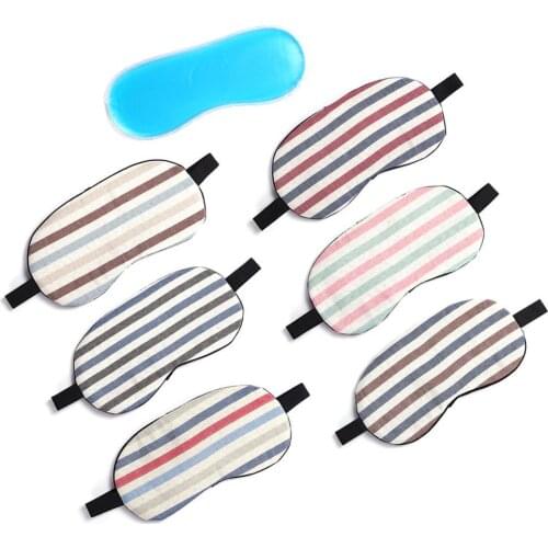 Cute Stripe Pattern Eye Cover Sleeping Mask Eyepatch Travel Relax Eye Band Sleeping Aid Kids Blindfold