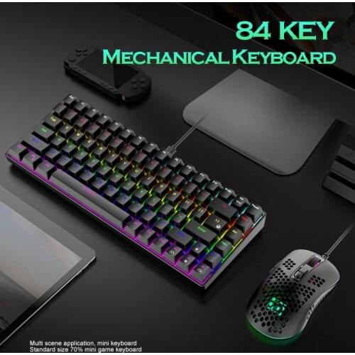 Wired RGB Backlit Gaming Keyboard and Mouse Mechanical Mini Keyboards Ergonomic 6400DPI Mouse for Lenovo/XiaoMi PC Computer