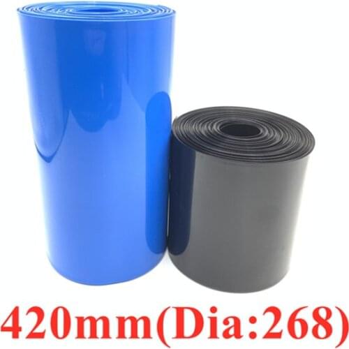 PVC Heat Shrink Tube 420mm Width Blue Multicolor Shrinkable Cable Sleeve Sheath Pack Cover for 18650 Lithium Battery Film Wrap
