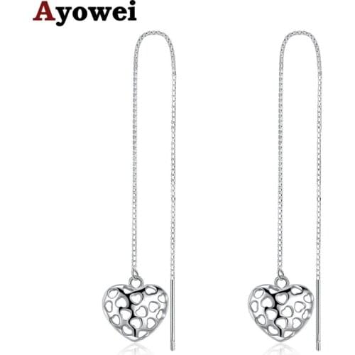 925 sterling silver hollow heart design earrings for girl party gift pure silver fashion jewelry 2.2G SE23A