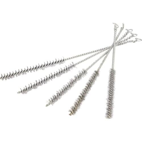 New 2pcs/5pcs/10pcs Wire Tube Brush 1.2cm Diameter 30cm Total Length Steel Wire Cleaning Brush Hand Tool Metal Handle