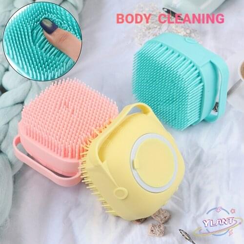 Bath Brush Silicone Scrubber Dispenser Multifunction Bathroom for Baby Body Cleaning Home Baby Shampoo Brush Massage Bath Brush
