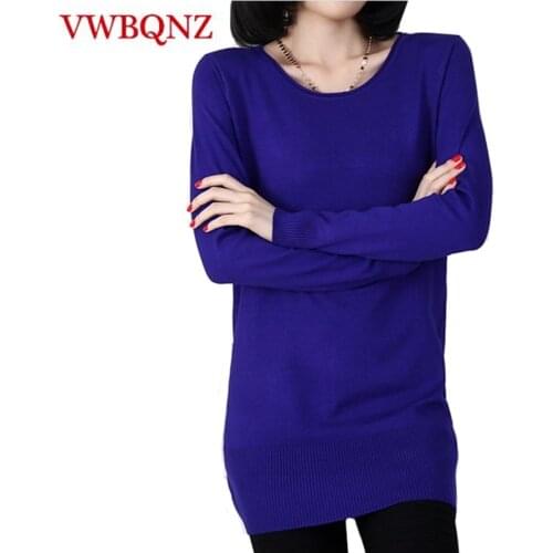 Sweater Women 2018 Autumn Winter New Long Sleeve O neck Pullovers Elegant Slim Solid Loose Tops Female Sweaters Casual Clothing