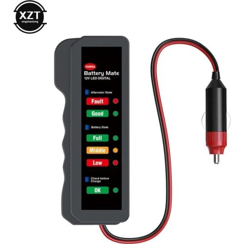 Mini 12V Car Battery Tester Digital Alternator Tester 6 LED Lights Display Car Diagnostic Tool Auto Battery Tester For Car