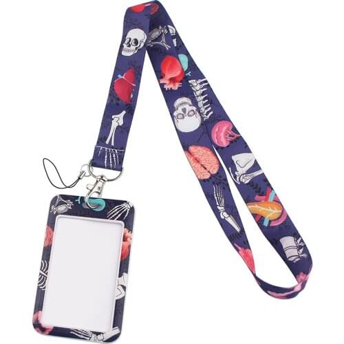 FD0258 Human Organ Lanyard For Doctor Nurse Mobile Phone Hang Rope Keycord USB ID Card Badge Holder Card Cover With Lanyard