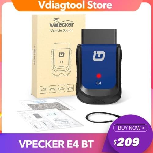 VPECKER E4 Easydiag Bluetooth Full System OBDII Scan Tool for Android for ABS Bleeding/Battery/DPF/EPB/Injector/Oil Reset/TPMS