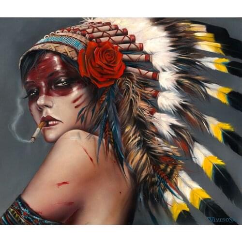 High quality Oil painting Canvas Reproductions HEAD HUNT HER by Brian M.Viveros Painting hand painted